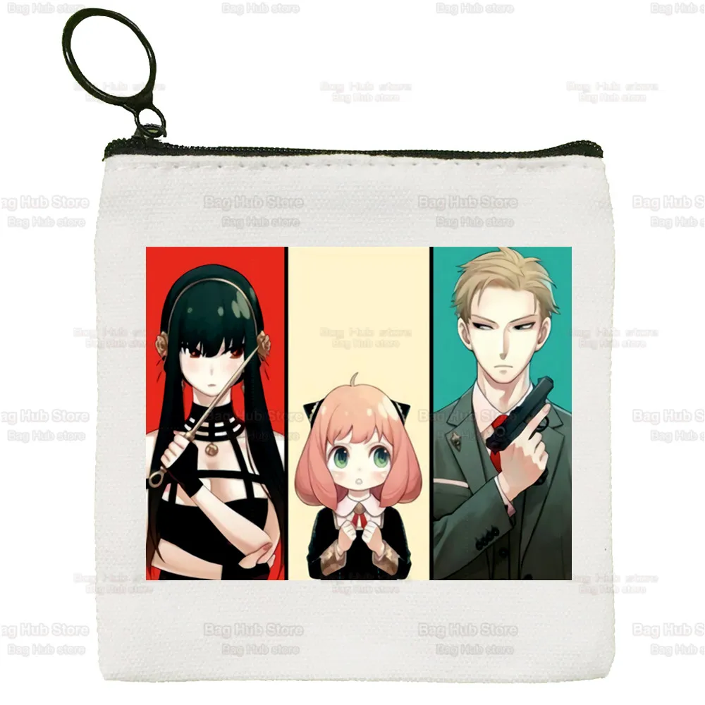 Japanese Anime Spy x Family Canvas Bag Pure White Bag SPYFAMILY Zipper Bag Coin Bag Anya Smug SpyFamily Coin Bag Clutch Bag