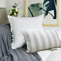 pure linen decorative throw pillow covers cushion cover rectangular pillows case sofa cushions for home bed 30x50 ivory striped