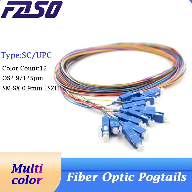 FASO 12 цветное оптоволокно SC/UPC красочная косичка LZSH Simplex одномодовый 0 9 мм