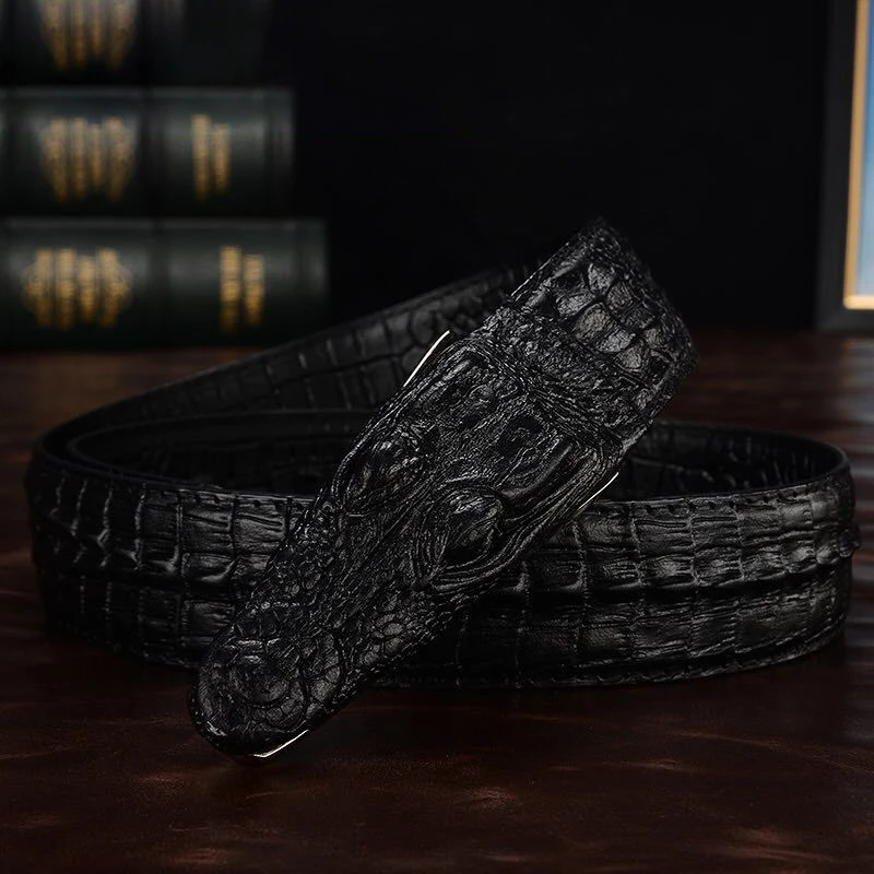 Made of cowhide High Quality Genuine Leather Belt Metal Alloy Automatic Buckle Design Waist Belts for Men Strap Male 2023