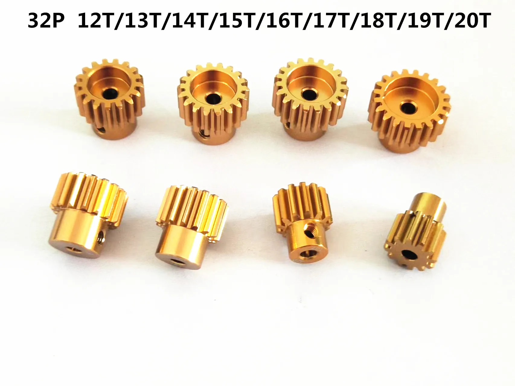 

5Pcs 32DP 3.175mm 12T 13T 14T 15T 16T 17T 18T 19T 20T Metal Pinion Motor Gear Set for 1/10 RC Car Truck