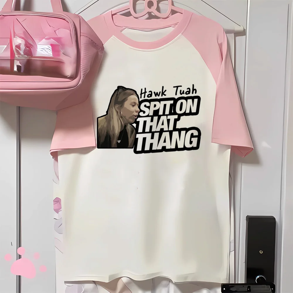Футболка Hawk Tuah женская удобная быстросохнущая в стиле Харадзюку забавная