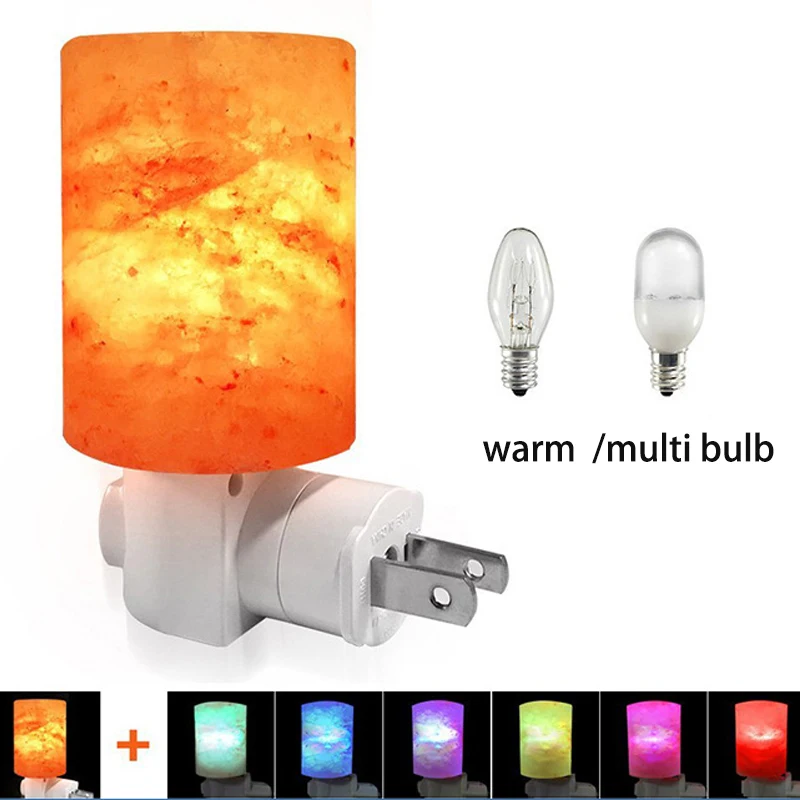 

15W Rotatable Cylinder Himalayan Salt Lamp EU US UK Plug E14 Air Purifier Crystal Salt Rock Bedside Night Light For Bedroom