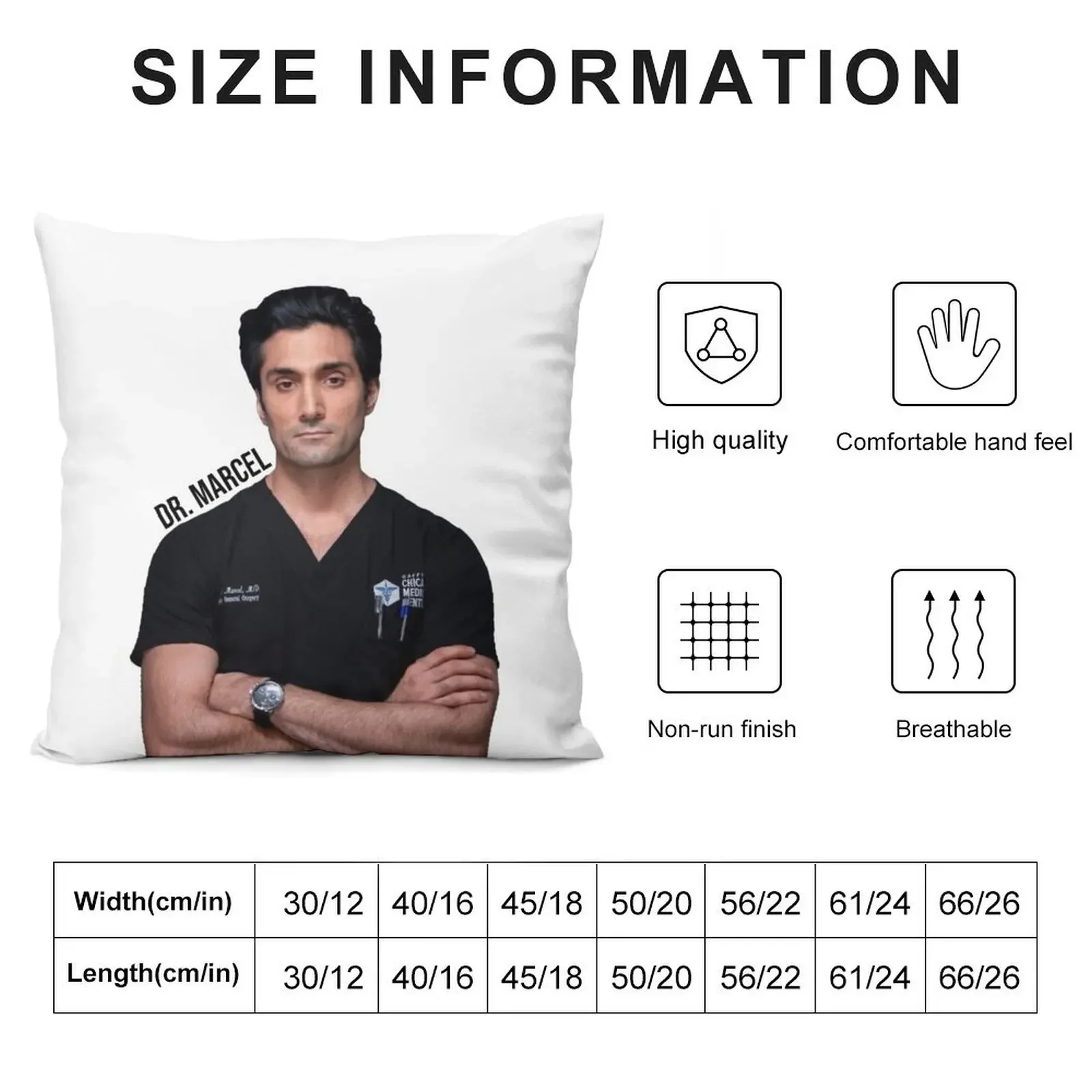 CHICAGO MED - CROCKETT MARCEL DOMINIC RAINS Декоративная подушка Подушки для дивана Мраморный чехол