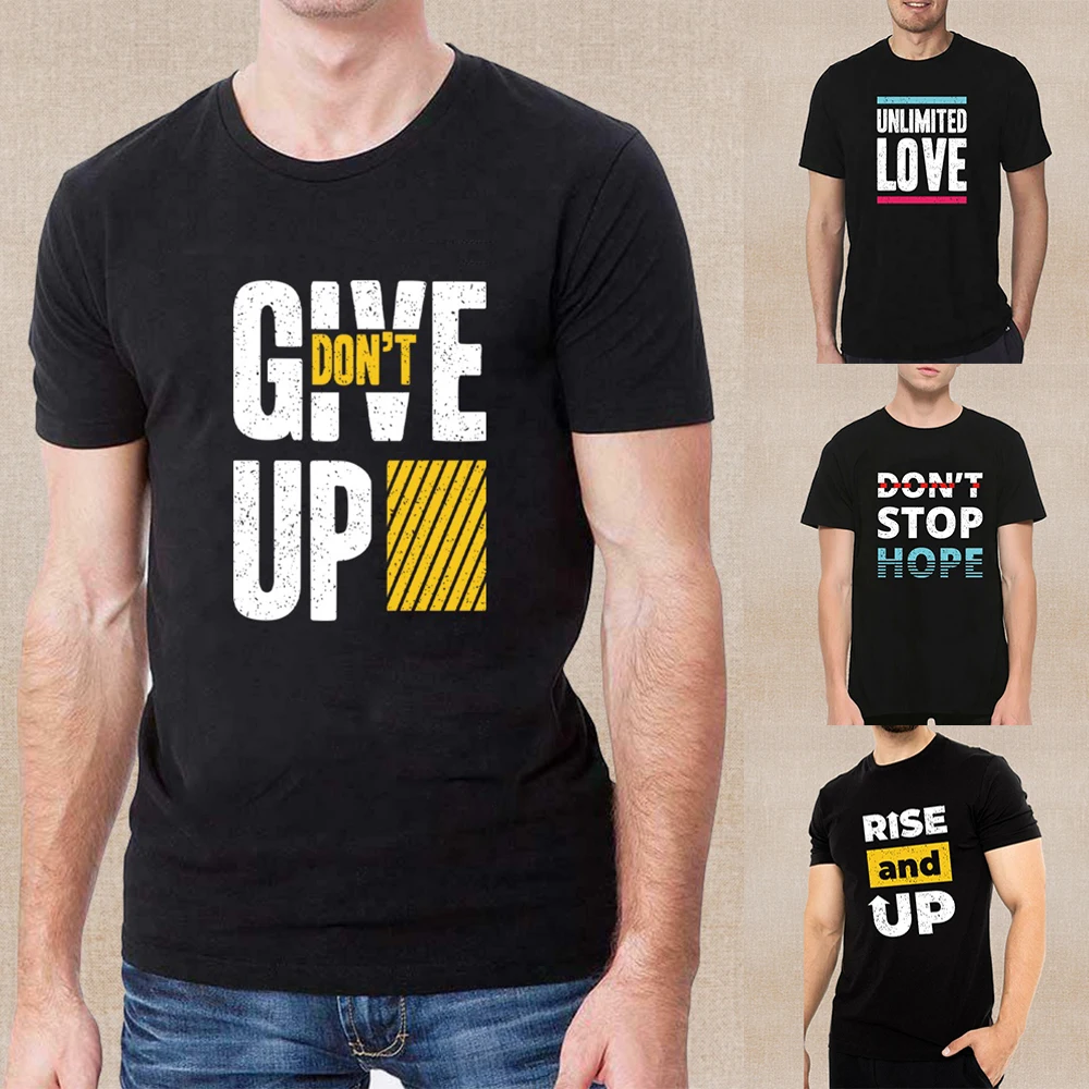 

2023 Summer New Fashion Men's T-shirt Men Harajuku Hip Hop Short Sleeve Comfortable O-neck Pullovers Phrase Printing Sports Top