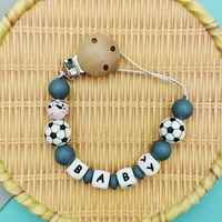 custom english letters name baby silicone ball pacifier clips chains teether pendants baby pacifier kawaii teether toy gifts
