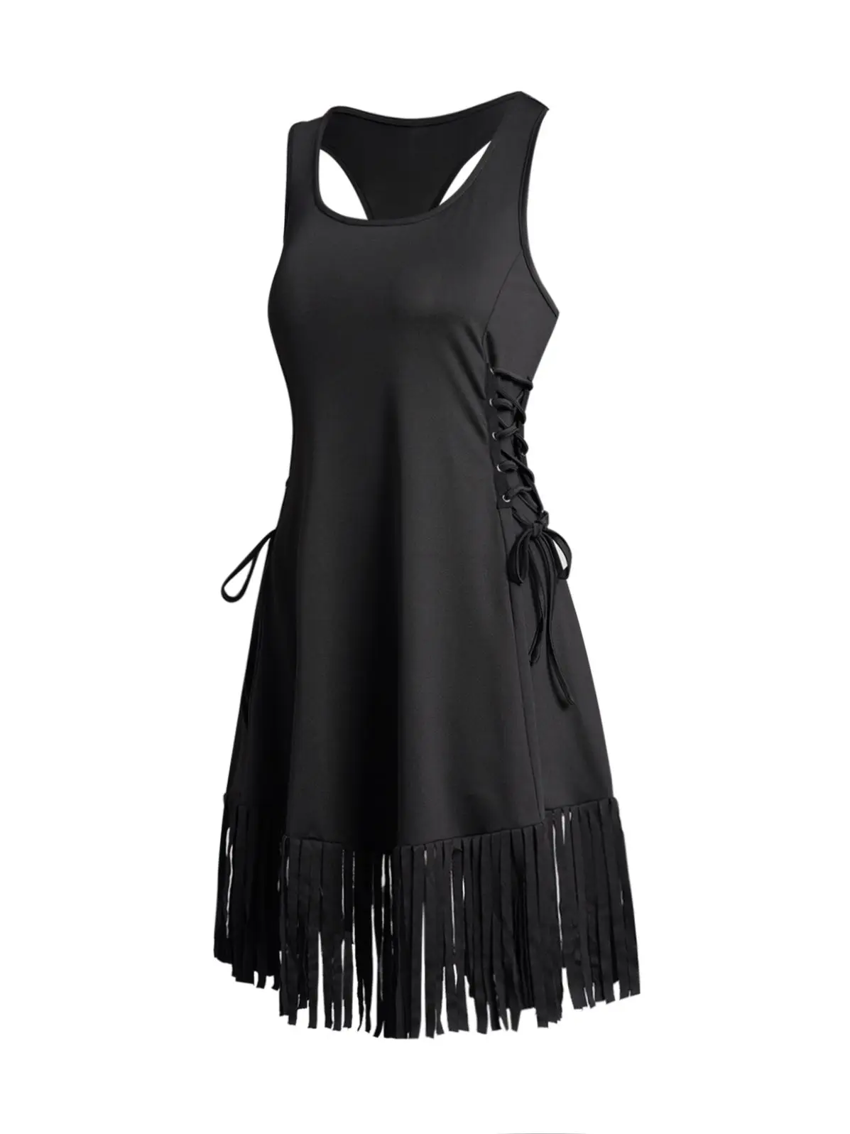 

Платье-футляр с бахромой Dressfo, однотонное женское летнее платье-футляр без рукавов, с круглым вырезом, повседневное мини-платье