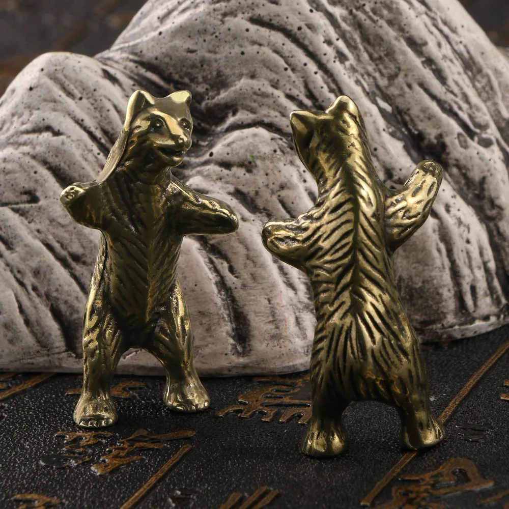 Новинка античный медный декоративный медведь чайный домашний офисный стол