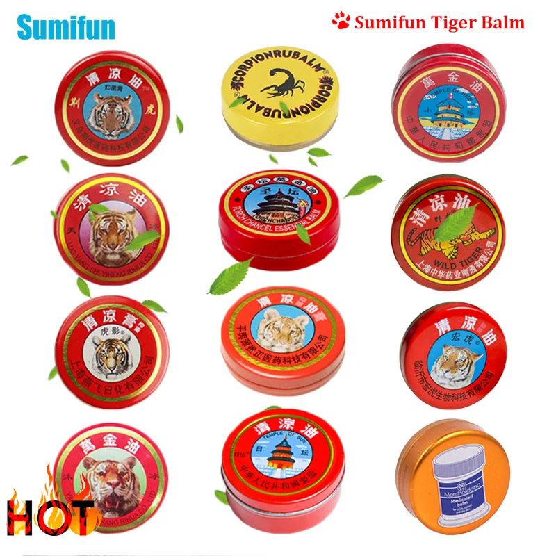 

12Types Hot Sale Tiger Balm Cooling Oil Mint Refreshing Cream Mosquito Bite Itching Ointment Headache Dizziness Cold Plaster