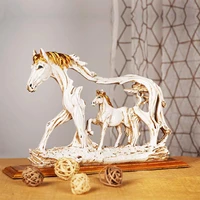 resin horse statue sculpture ornament for office desktop decoration for home attract luck and wealth figurine crafts fping