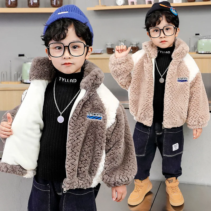 

Boys Coat Jacket Overcoat Cotton 2022 Lasted Warm Thicken Velvet Winter Sports Teenager Plus Size Kids Children's Clothing