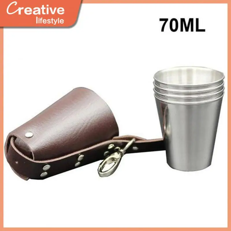 

Kitchen Accessories Metal Beer Cup Non-toxic Abrasion-resistant Drinkware Set 70ml Without Peculiar Smell Whiskey Travel Sets