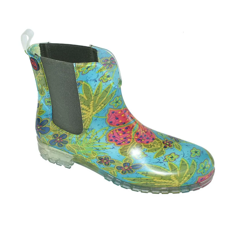 Rainboots Women Wear-resistant U-shaped Elastic Belt Rainboots Water Shoes Non-slip Water Boots Waterproof Adult Rubber Shoes