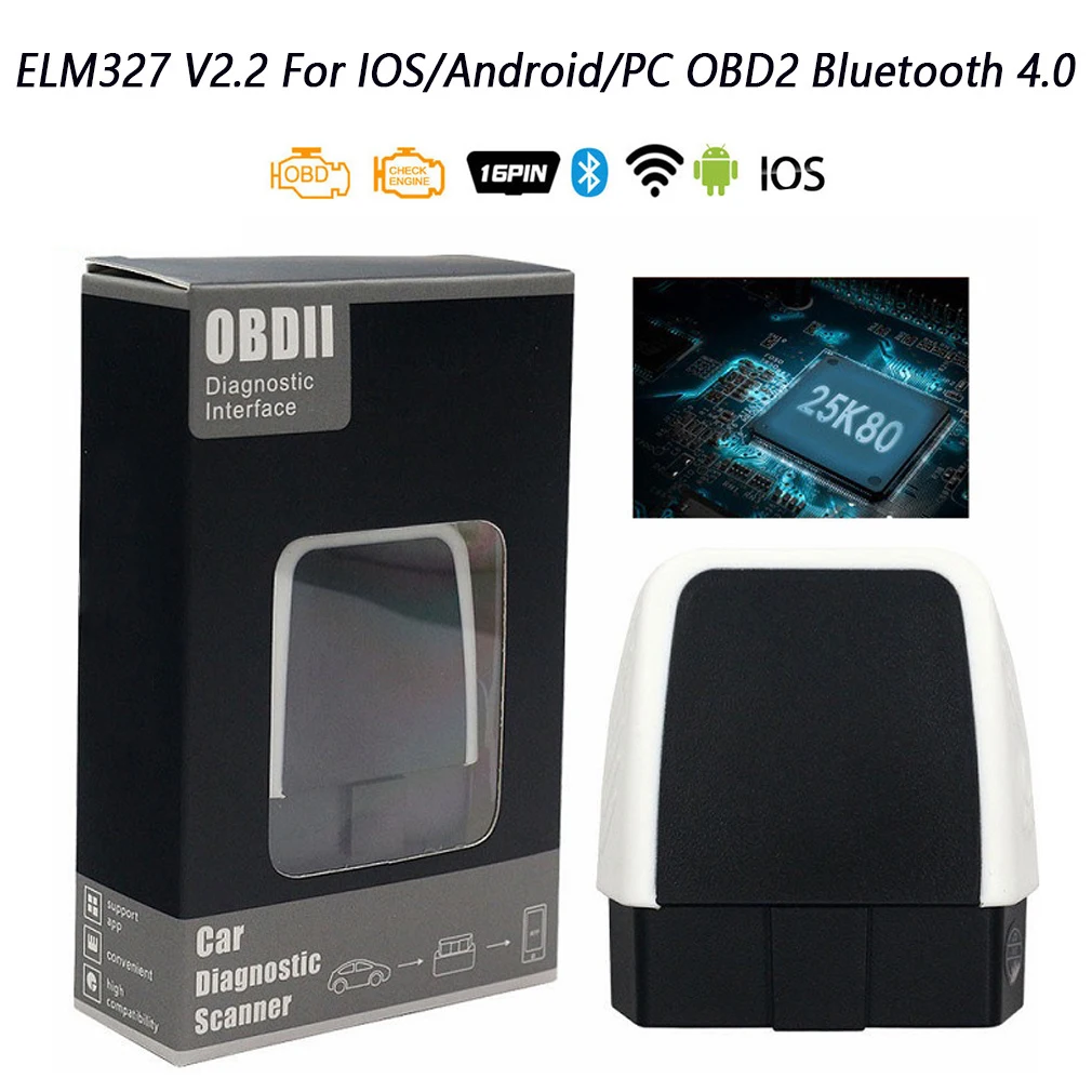 V08 ELM327 Bluetooth 4,0 HW V2.2 PIC18F25K80 ELM 327 для Android/IOS/Windows поддерживает все функции OBD2, лучшее качество