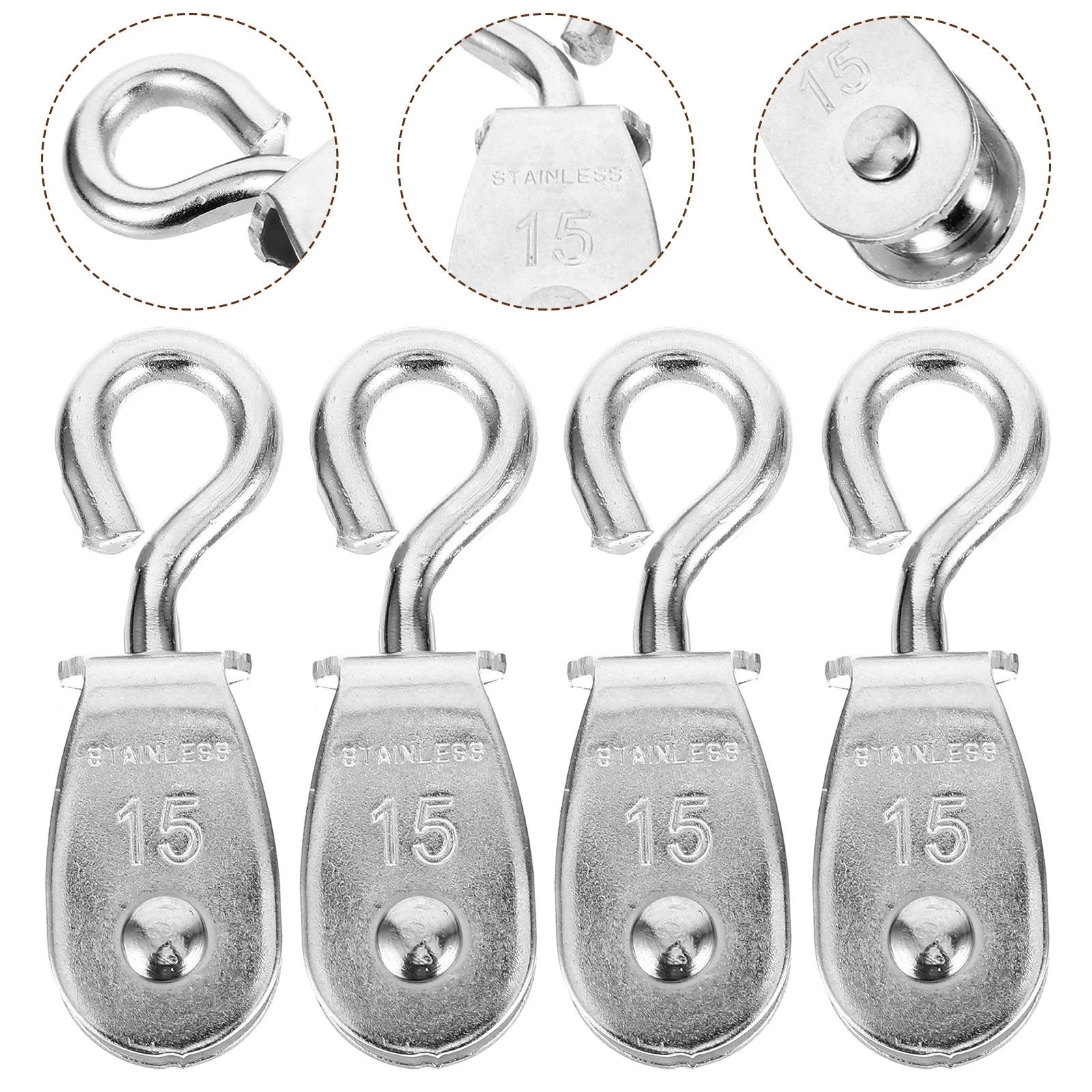 

Stainless Steel Pulley Wire Rope Crane Pulley Swivel Lifting Rope Pulley Lifting Wheel Tools Pulley System DIY Attachment