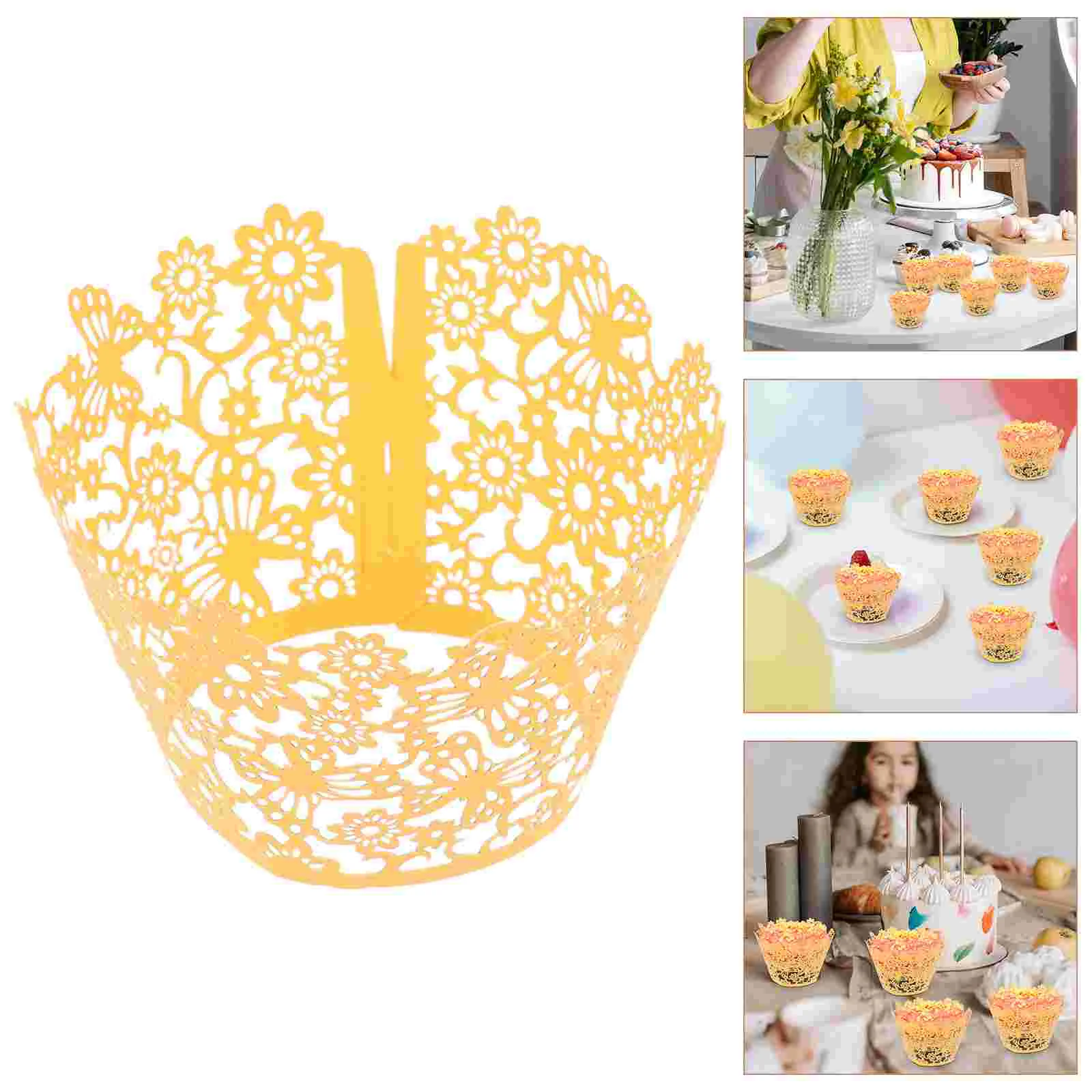 

Hollow Out Cake Cups Paper Cupcake Covers Muffin Wrappers Baking Accessories Birthday Party Cases Wedding Plates