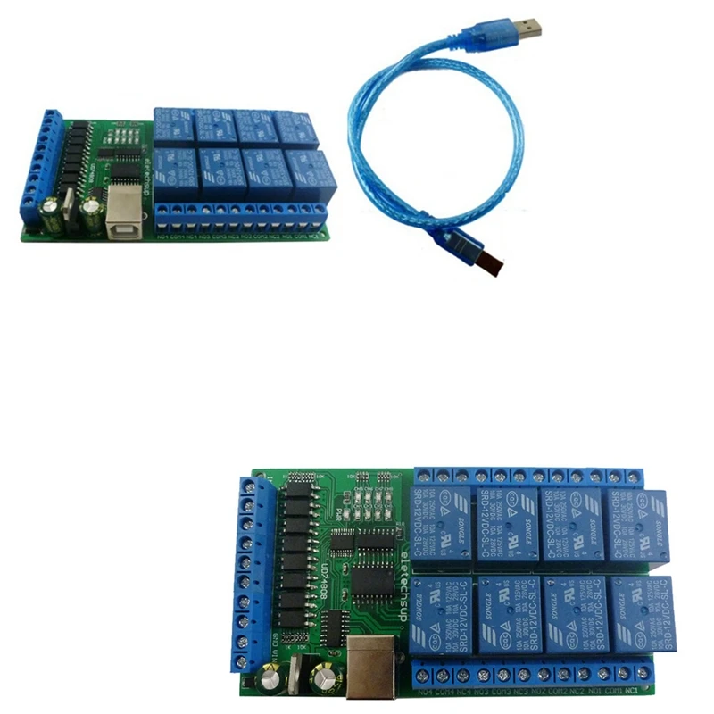 

8-канальный последовательный USB-порт, оптический изоляционный релейный модуль Rs232, коммутационная плата Ch340 для Win10 Win7 Linux Max Os