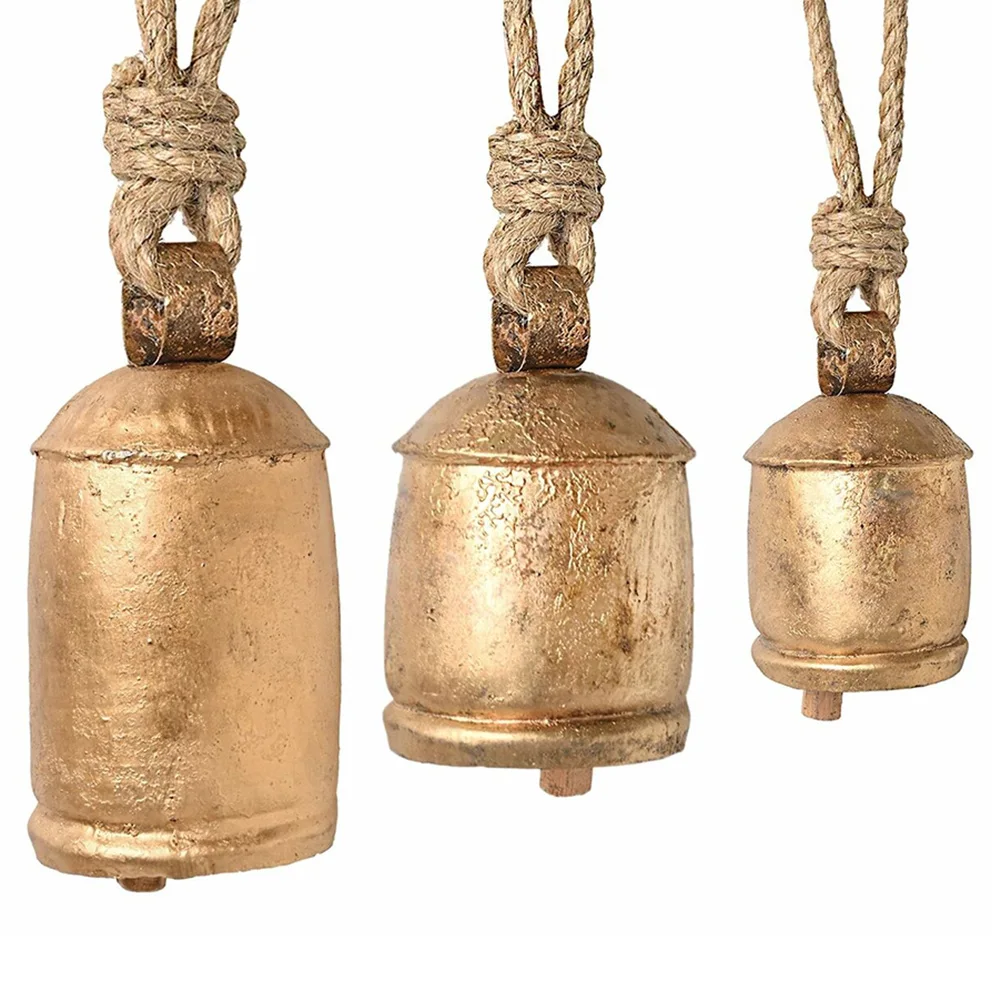 

Rustic Brass Harmony Bell S-l Tranquil Wind Chimes With Wooden Clappers Outdoor Garden Bell Decoration