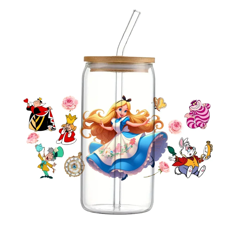 Водостойкие переводные наклейки Алиса в стране чудес 11x24 см