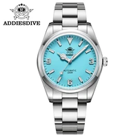 addiesdive men diver watch 38mm business wristwatches sapphire bubble mirror pot cover glass nh38a automatic mechanical watches