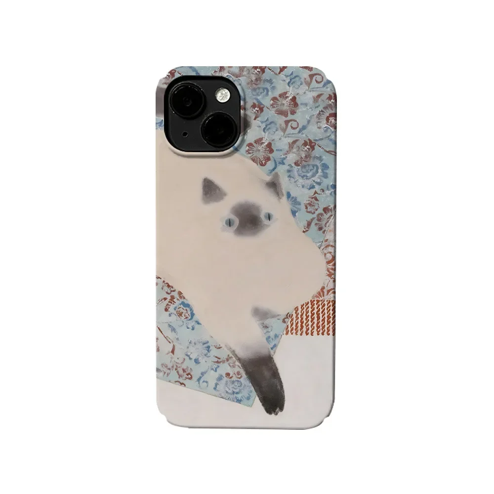Чехол 2 в 1 с мультяшным котом стиле ретро для IPhone 16 14 13 Pro Max Plus задняя крышка