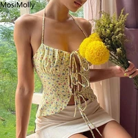 mosimolly floral camisole tops women strap tops women ruffle tops 2022 summer