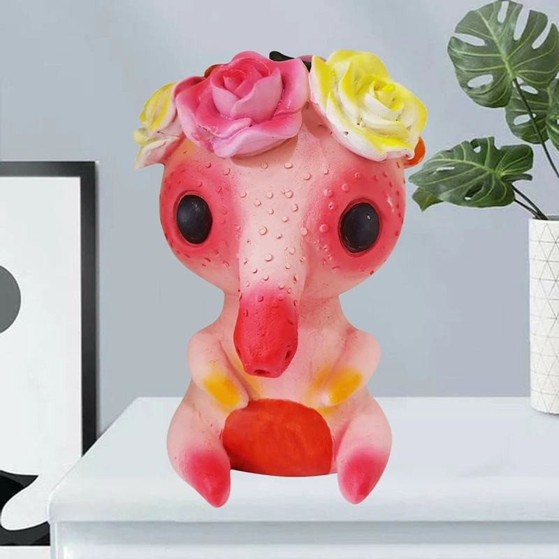 

Floral Flower Anteater Figurine Resin Anteater Sculpture Novelty Floral Animal Figurine For Home Office Garden Ornaments