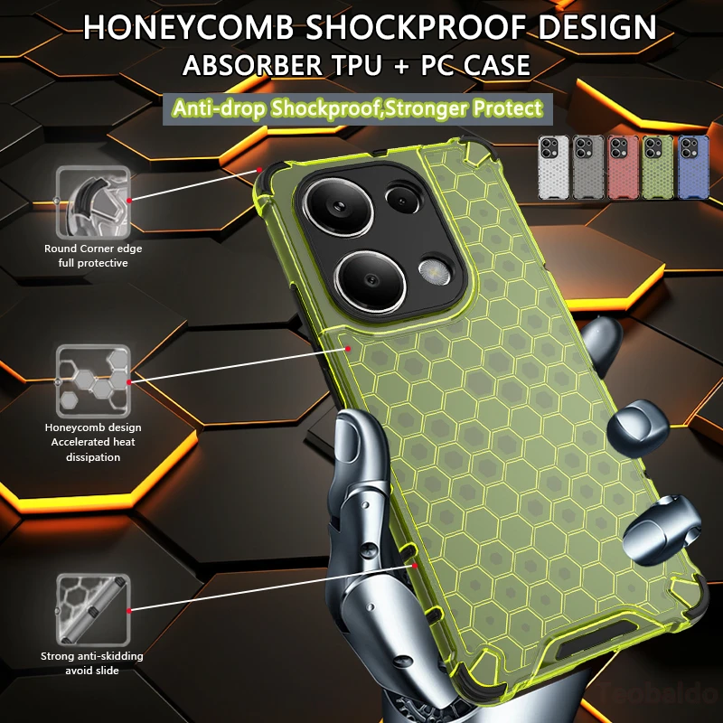 Чехол для Redmi Note 13 Pro 4G Силиконовый + поликарбонатный противоударный