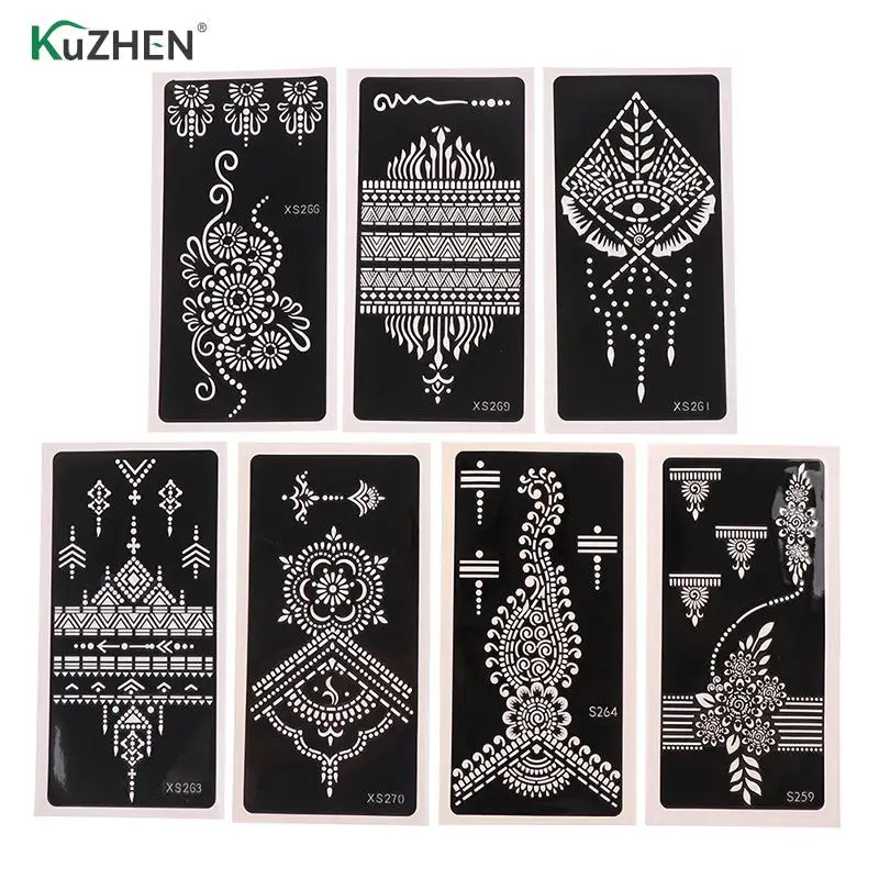 

DIY боди-арт Краска наклейка-шаблон индийская Свадебная Картина Набор инструментов модная татуировка хной Трафаретный временный ручной тат...