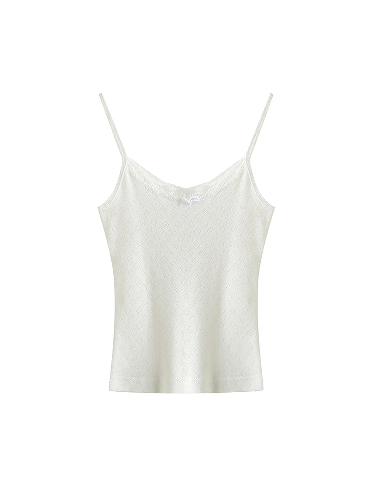 

Sweet Women White Soft Cotton Camis 2022 Summer Fashion Ladies Sexy Crop Tops Cute Girls Lace Short Top