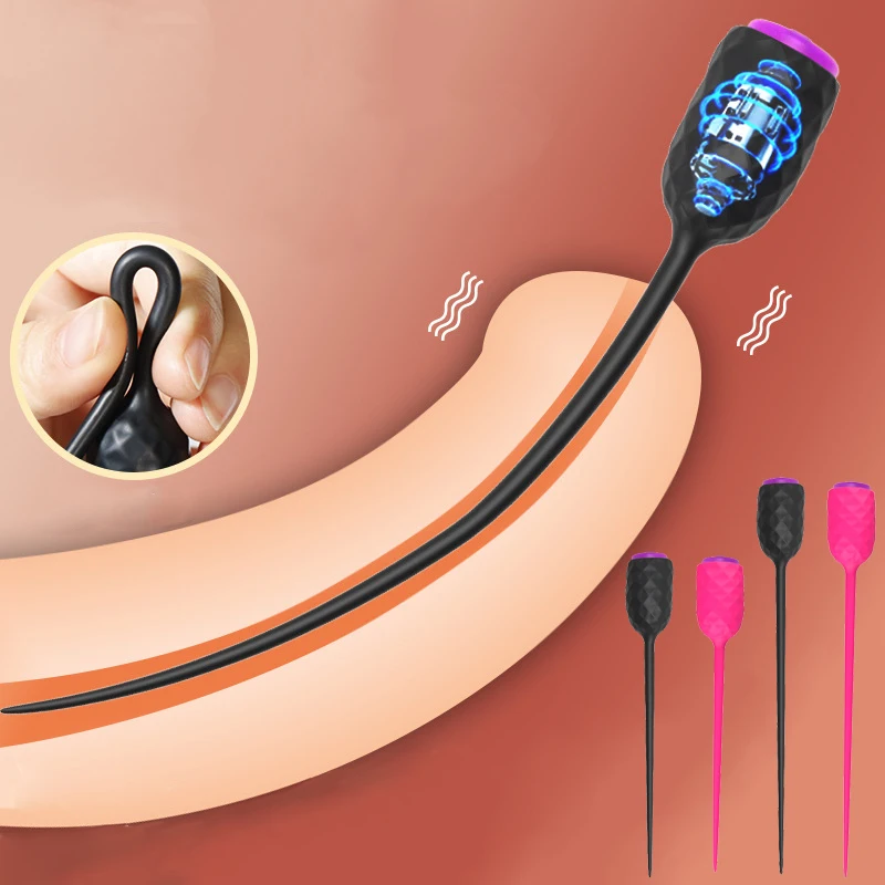 NEW 10 Speed Long Urethral Vibrator Catheter Penis Plug Sex Toys for Men Vibrating Urethra Sound Dilator Massager Dildo Vibrator