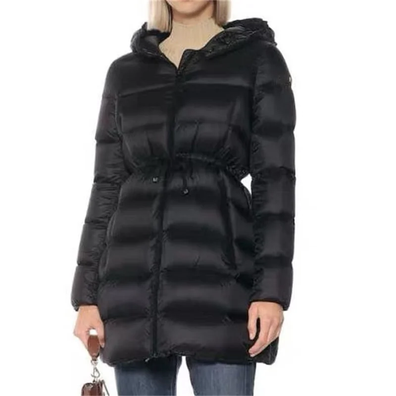 

Down jacket women 2023 Winter New Korean Fashion Drawstring Waist Fit down jacket high-quality Hooded zipper thickened coat y2k