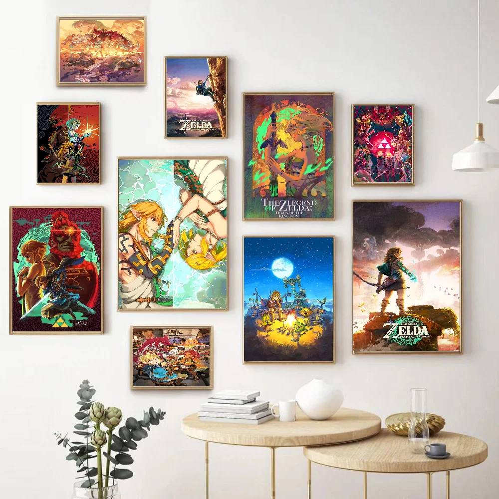 Legend Video Game Zeldas DIY Sticky Poster Whitepaper Prints Posters Artwork Vintage Decorative Painting