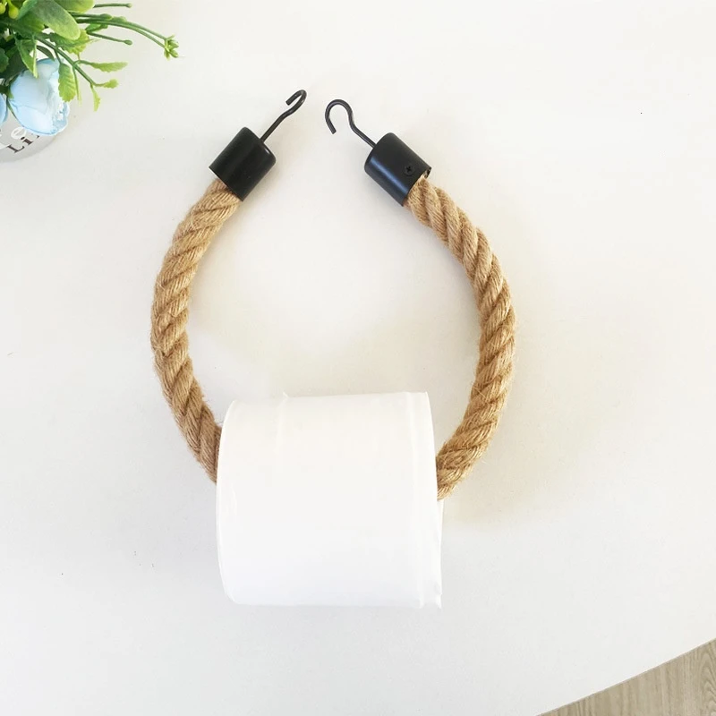 

Веревка из кованого железа и пеньковой веревки, держатель для салфеток ручной работы, аксессуары, матовый крючок с распылителем для покраск...