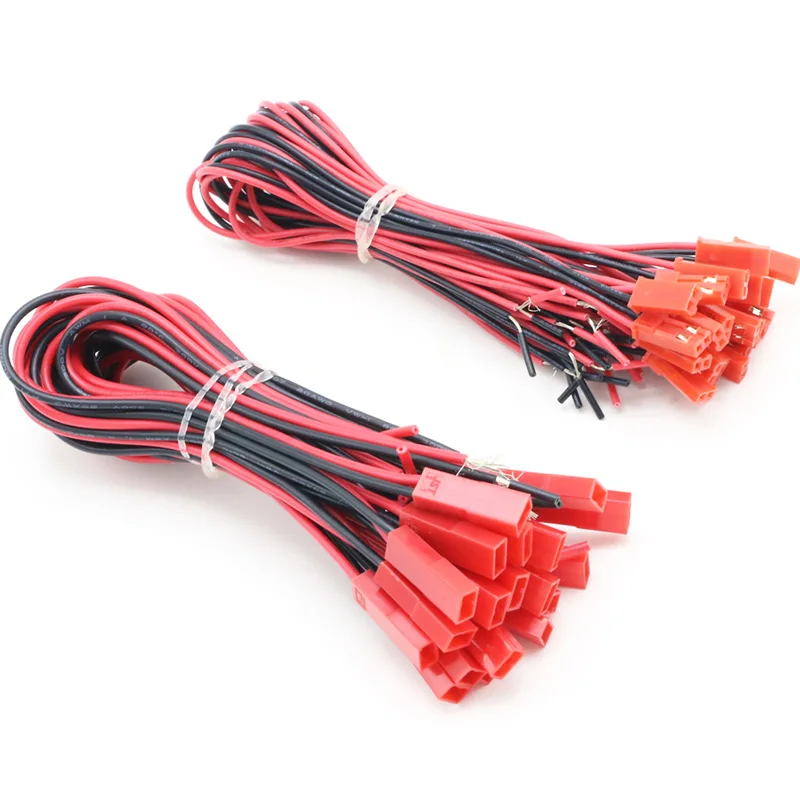 

20pcs 100mm 150mm 200mm Jst 2p Male Female Connector Plug For Rc Lipo Battery Car Boat Drone Airplane ( 10 Pair )