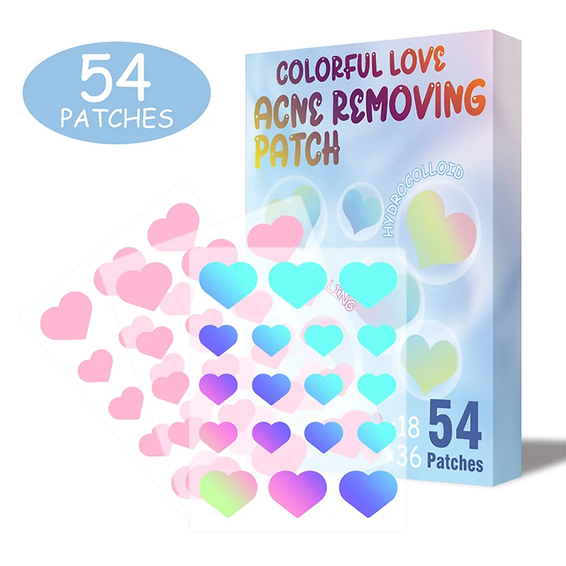 

54 шт., цветные невидимые пластыри от прыщей и пятен