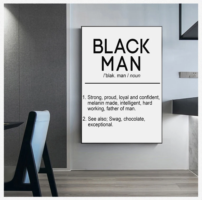 

Posters Prints Bedroom Melanin Wall Art Black Beauty Home Decor No Frame Canvas Painting Black King and Queen Definition Quote