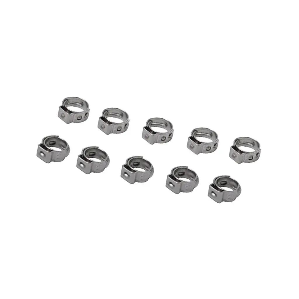

10Pcs 7.8mm-9.5mm O-Clips Single Ear Stainless Steel Hydraulic Hose Clamps