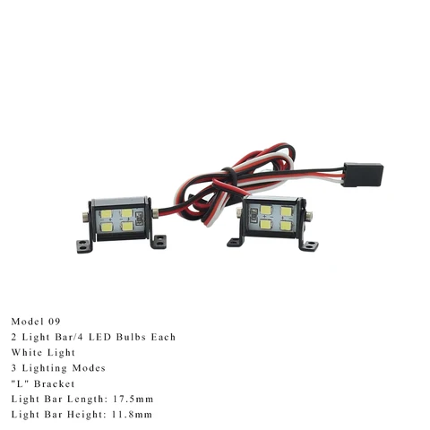 Светодиодная балка на радиоуправлении для внедорожника 1/10 Axial SCX10 90046 TRX4 SCX24 D90 D110 Каприс AXI03007 - изображение
