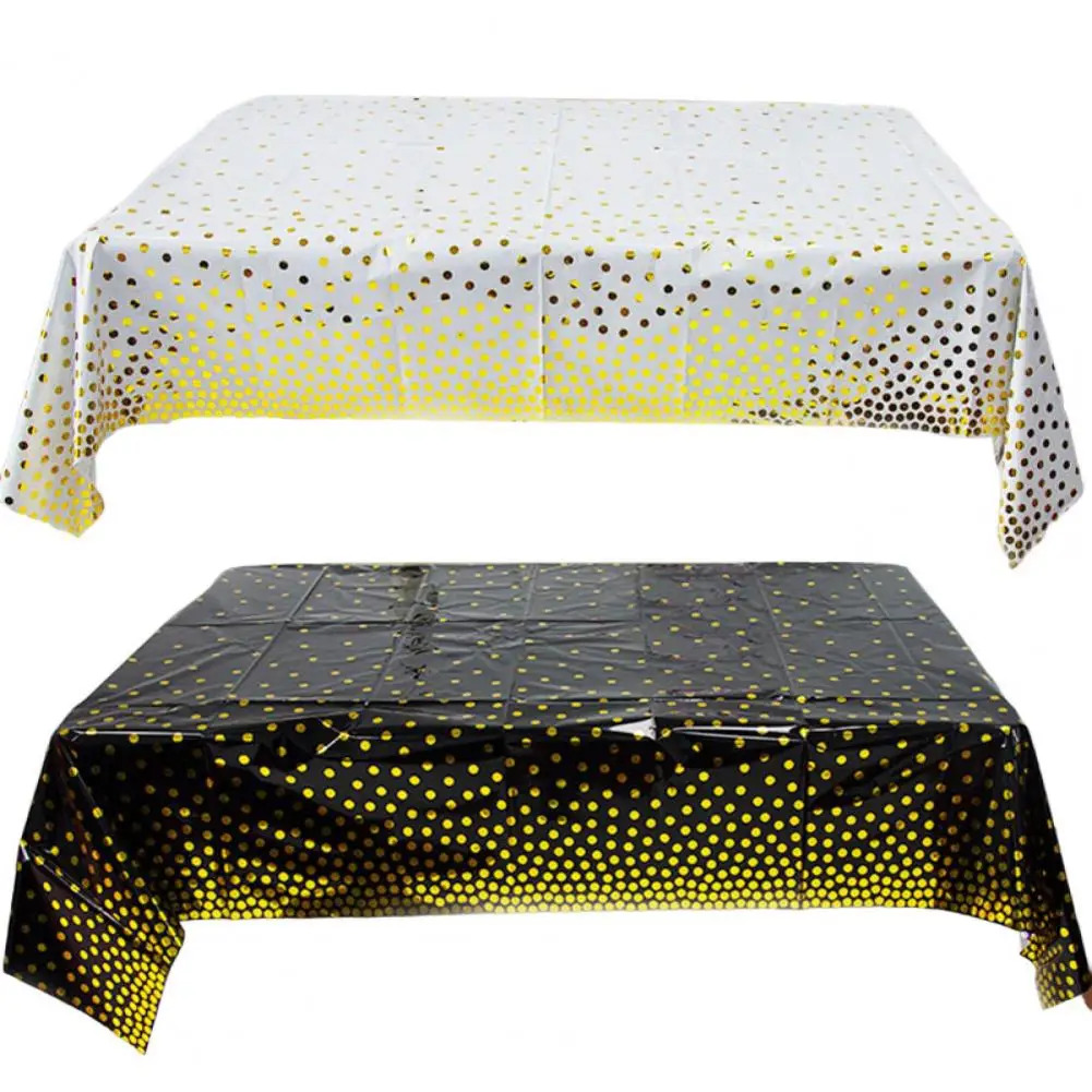 

Practical Banquet Tablecloth Waterproof Bright Color Disposable Tablecloth Polka Dot Disposable Tablecloth Dining Table Cover