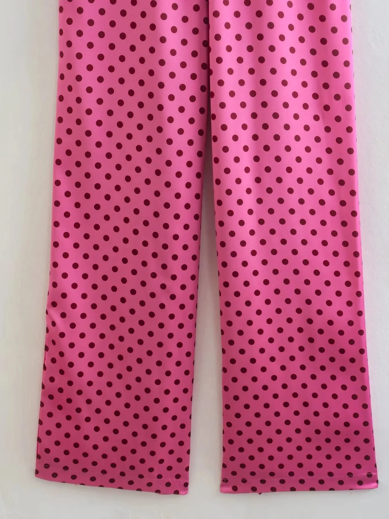Jenny&Dave 2023 Ins Fashion Blogger Vintage Polka Dot Print Satin Sashes Dungarees Jumpsuits Women