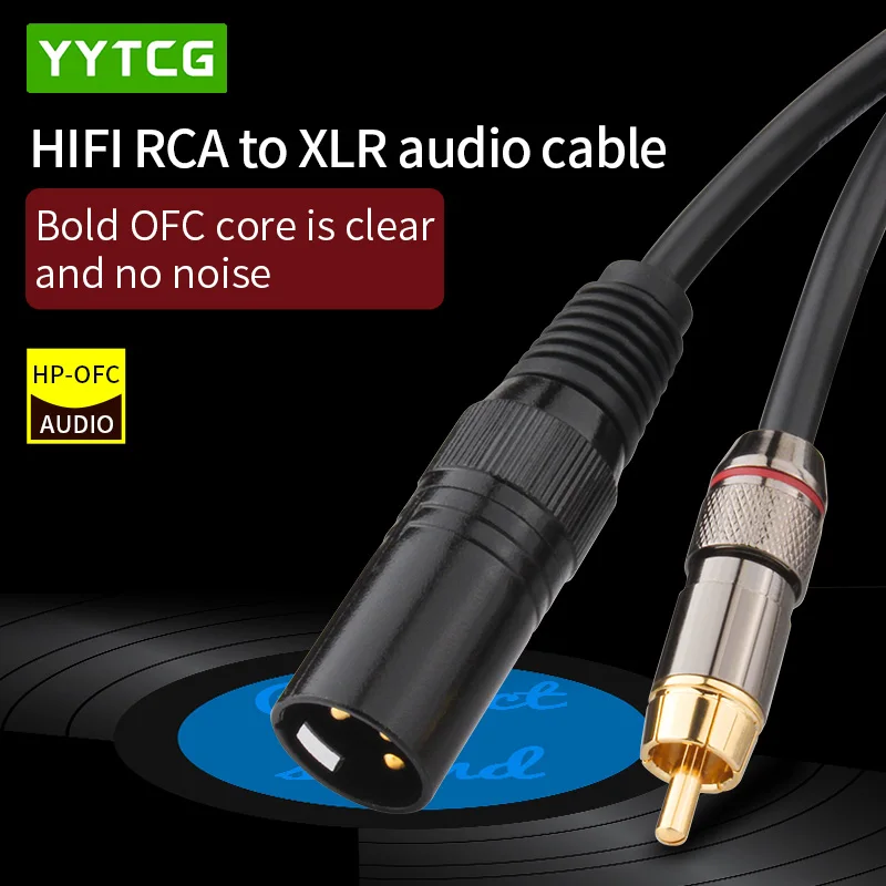 YYTCG аудио RCA кабель штекер к XLR 3 Pin усилитель смесительная втулка AV кабель XLR к RCA Hifi стерео аудио кабель 1,5 м/2 м/3 м/5 м