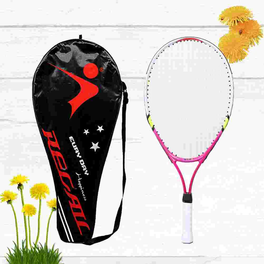 

1 Set Alloy Tennis Racket with Bag Parent-Child Sports Game Toys for Children Teenagers Playing Game Outdoor (Red)
