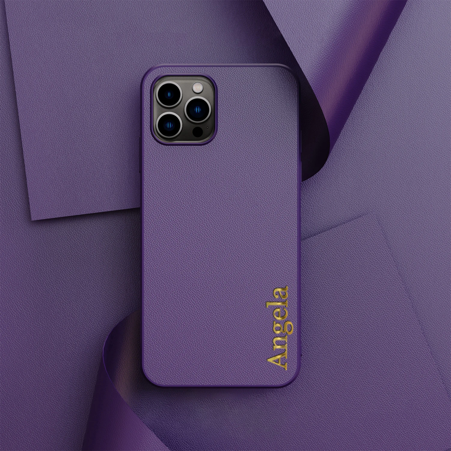 

14 Pro Max Personalised Customized Name Initials Letters Case For iPhone 14 13 12 11 Pro Max Luxury Leather Plain Skin Cover