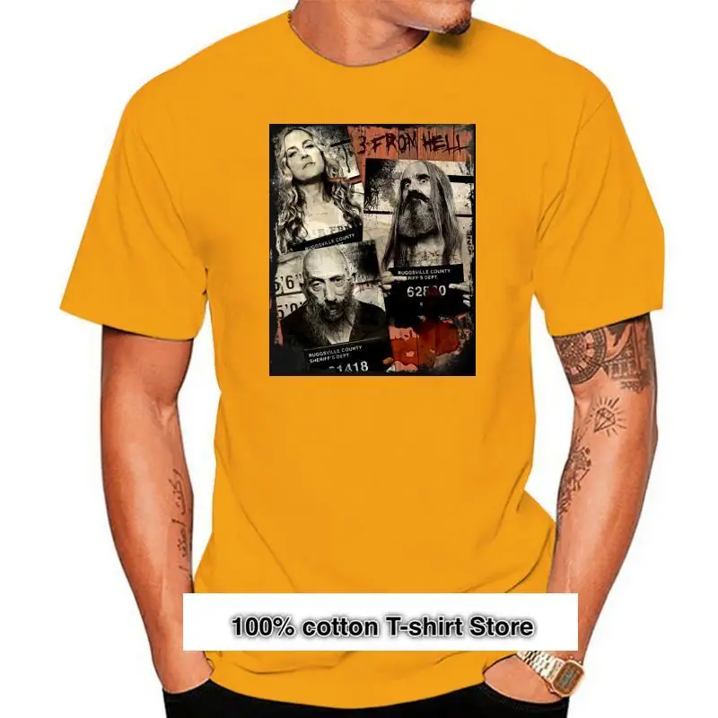 

Camiseta de la película 3 de Hell para hombre y mujer, Camisa ajustada de Horror, Rob Zombie, Vintage, color negro y azul marino