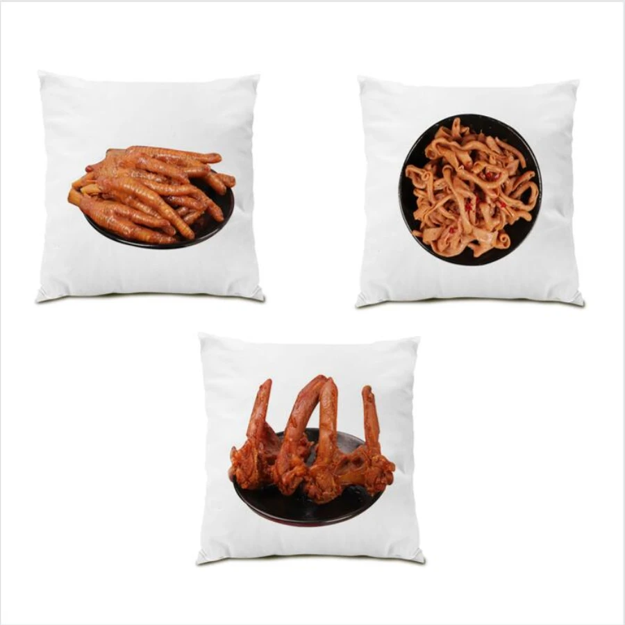 

Gift Living Room Cushion Cover 45x45 Decoration Food Throw Pillow Covers Bed Home Decor Velvet Square Polyester Linen E0005