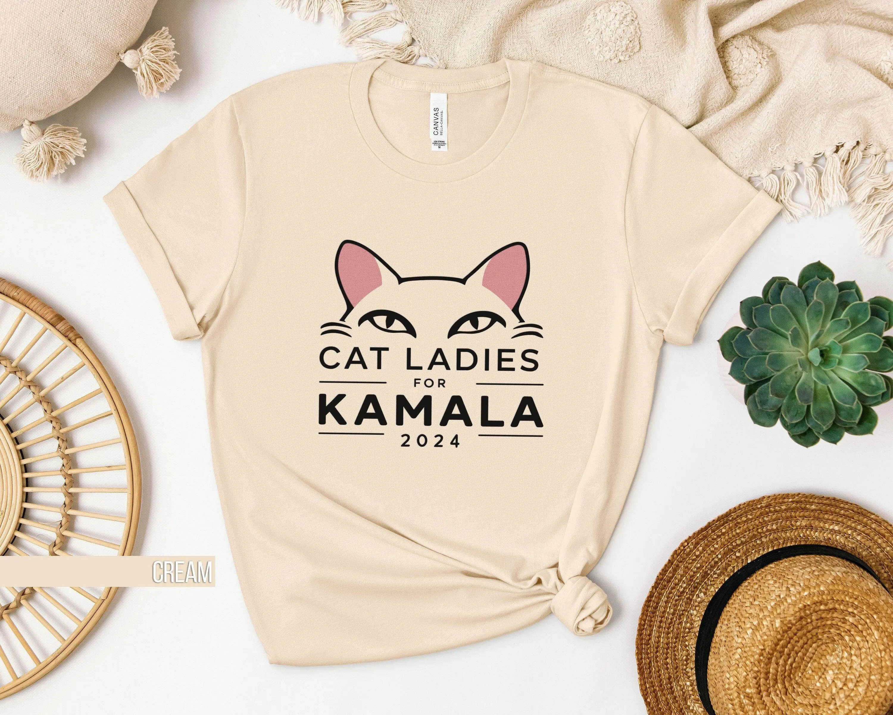 Женская футболка с изображением кота для Kamala 2024 забавная женская любителей