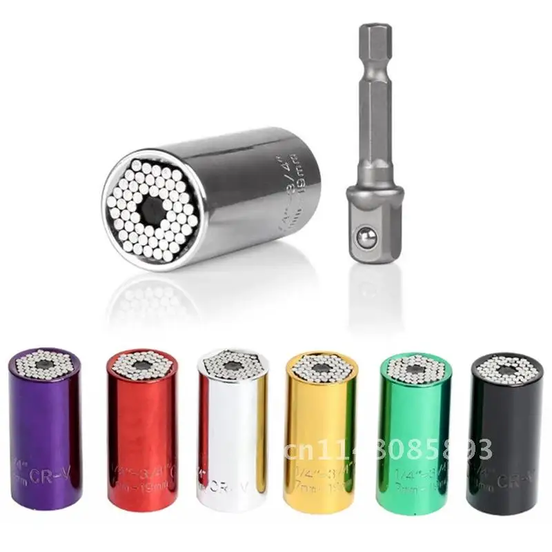 Универсальный гаечный ключ комплект головок 7-19 мм с динамометрической головкой