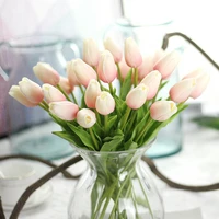 10pcs artificial tulip flower pu real touch tulip bouquet for wedding festival party decoration home garden fake flower supplies