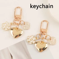 new popular rose love keychain fashion girls jewelry pendant creative alloy sweet accessories simple wild keyring gift wholesale